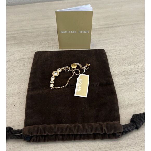 MICHAEL KORS MKJ5334710 Brilliance Yellow Gold Bracelet Slider Crystals - Picture 12 of 13